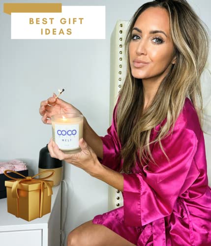 Coco Bliss Melt - Massage Candle Natural Coconut Moisturizing Body Oil Candles with Vanilla Scent for Women, Men & Couples | Essential Oil Candle with Vitamin E Almond Oil, Cocoa Butter - 8 Oz