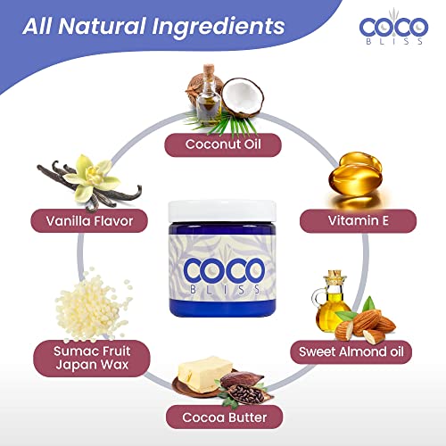 Coco Bliss Natural Coconut Oil Lubricant, Intimate Moisturizer, Lube for Him and Her, Personal Massage Oil, Silky Smooth Moisturizer with Vanilla Extract and Almond Oil, 4 Fl Oz