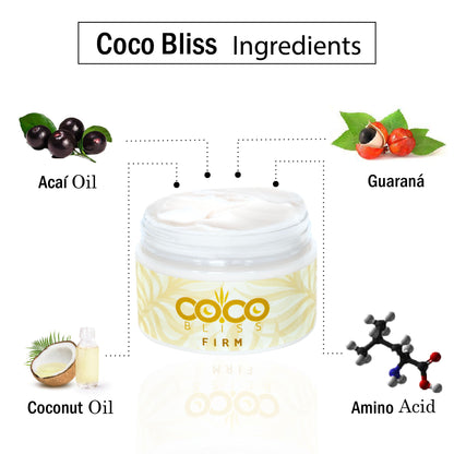 Cocobliss Skin Tightening Cream - Firming Lotion and Moisturizer for Bums, Legs, Tummy & Body - Hydrating with Guarana, Coco Butter, Acai Oil - Beautiful Glow and Vanilla Scent For men & women