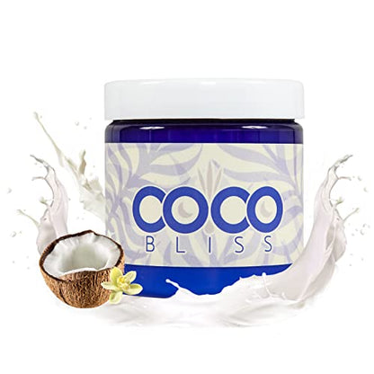 Coco Bliss Natural Coconut Oil Lubricant, Intimate Moisturizer, Lube for Him and Her, Personal Massage Oil, Silky Smooth Moisturizer with Vanilla Extract and Almond Oil, 4 / 8 Fl Oz